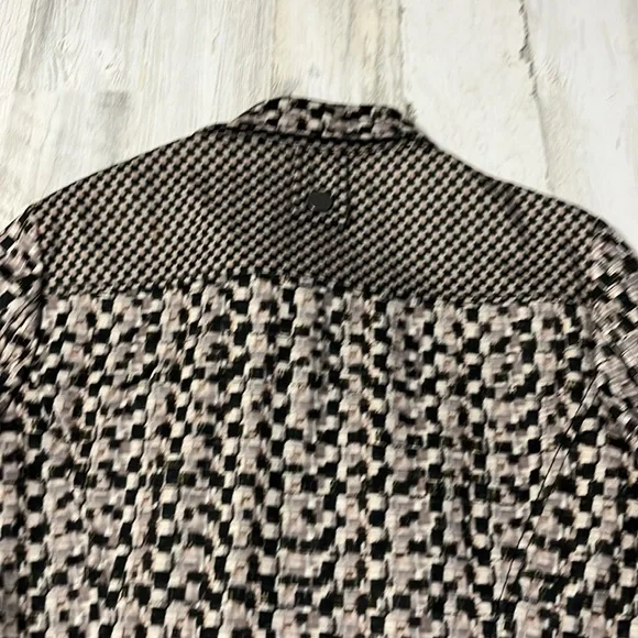 Hilton Hollis Check Squares Black and Tan Snap Jacket Size 10 - Picture 8 of 12